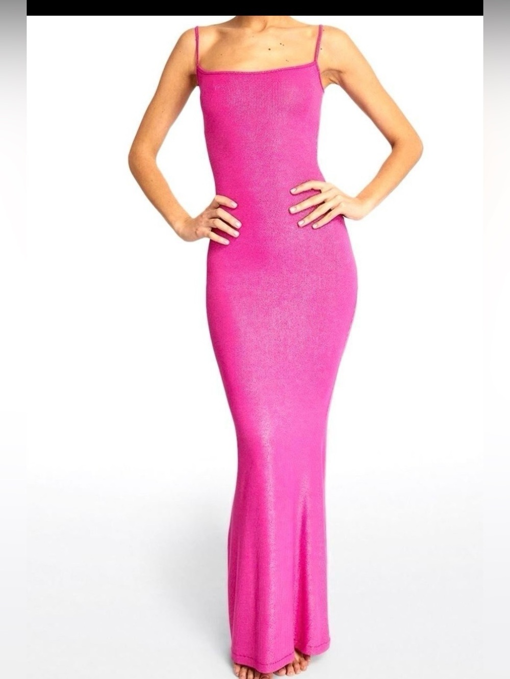 SKIMS Hot Pink Spaghetti Strap Maxi Dress